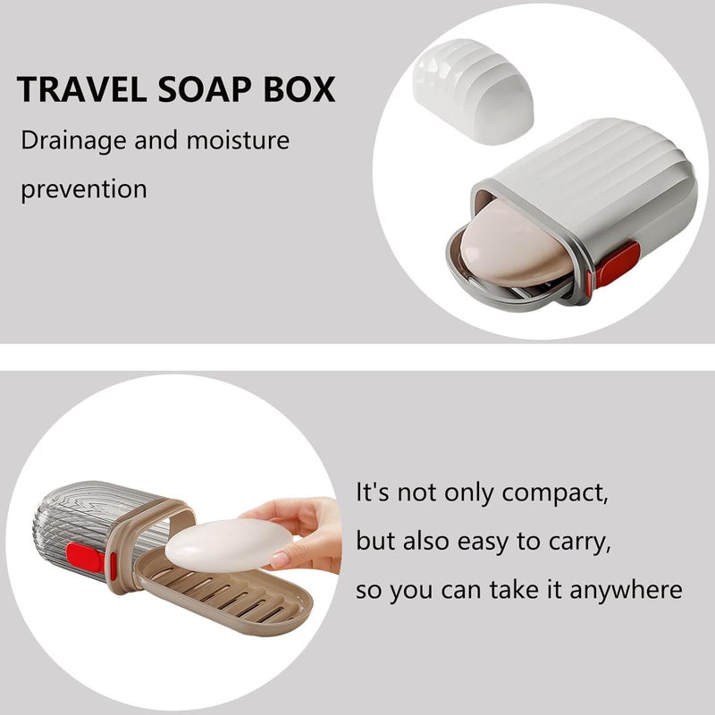 Flywind Travel Soap Case, Leakproof Soap Container with Lid, Portable Soap Holder for Traveling, Soap Dish for Bathroom, Gym, School, Camping, Vacation, Outdoor Transparent - Image 4