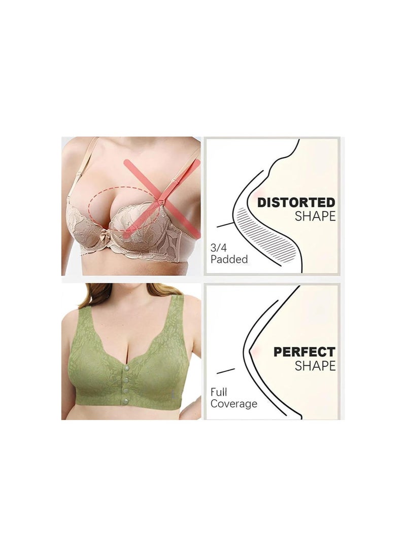 Lamious Front Closure Bra, Lily Zero Feel Lace Full Coverage Front Closure Bra, Lily Bras Front Close for Women