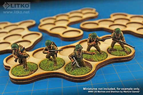 LITKO Horde Trays | 25mm Circle Bases | Movement Tray| Movement Tray Compatible with Warhammer, Age of Sigmar, Bolt Action (10-Figure Horde Tray (4 Pack)) - Image 3