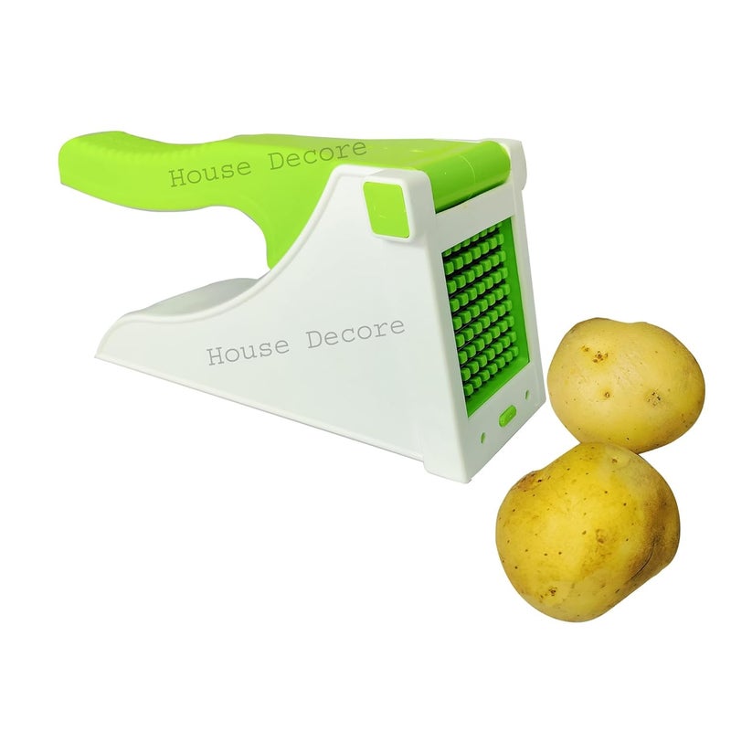Chopper Potato Vegetable Slicer Unbreakable French Fry Chips Maker EasytoUse Kitchen Tool in Green  - Image 4