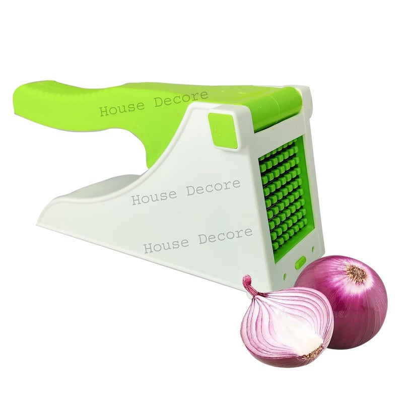 Chopper Potato Vegetable Slicer Unbreakable French Fry Chips Maker EasytoUse Kitchen Tool in Green  - Image 2