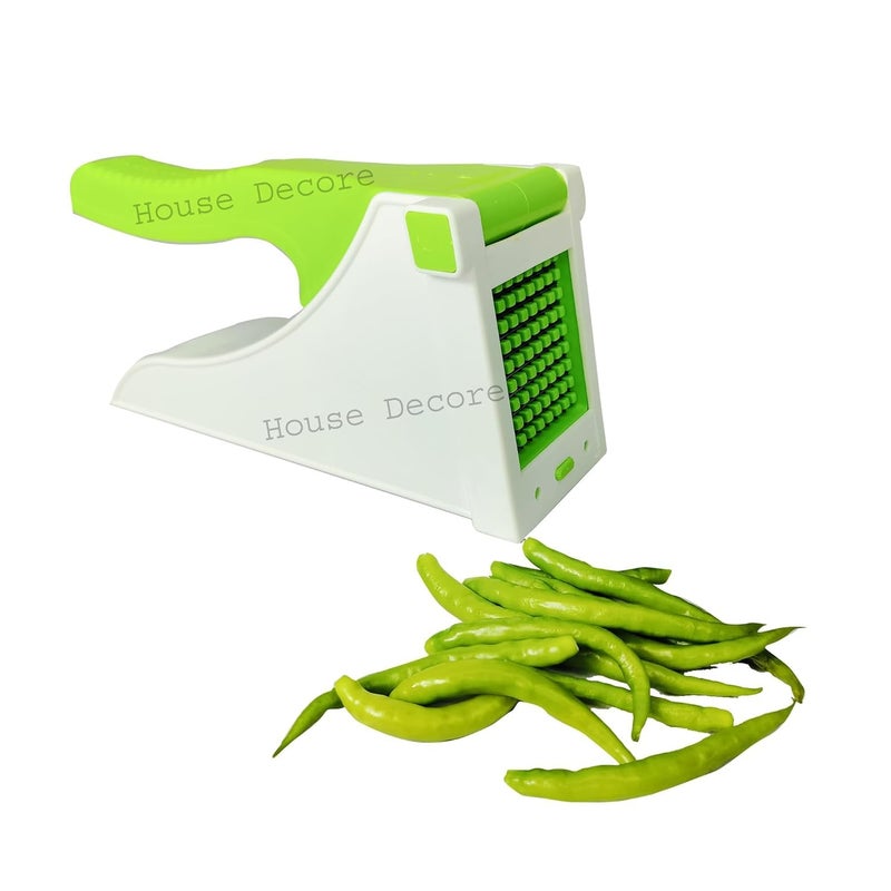 Chopper Potato Vegetable Slicer Unbreakable French Fry Chips Maker EasytoUse Kitchen Tool in Green  - Image 3
