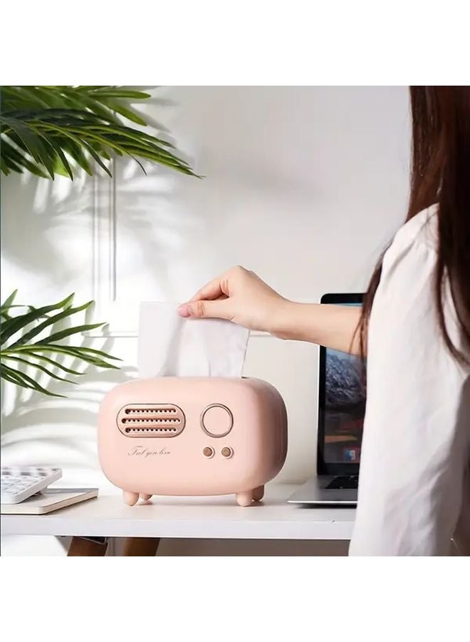 حامل علبة المناديل من الراتنج باللون الأحمر على الطراز العتيق لديكور المنزل والمكتب - Image 4