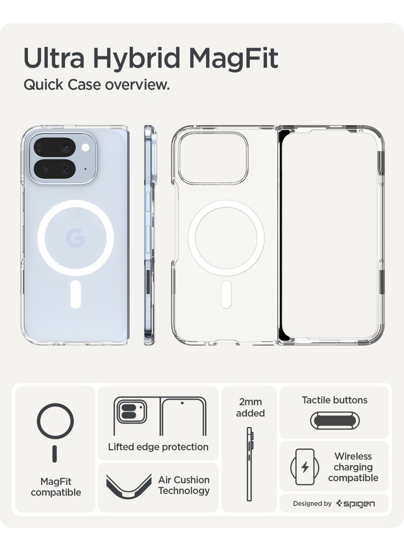 Spigen Ultra Hybrid MagFit Google Pixel 10 Pro Fold Case Cover [Pixelsnap and MagSafe compatible] - Clear White - Image 3
