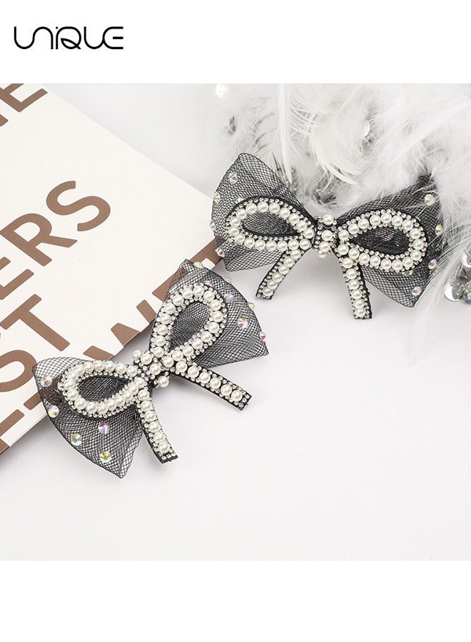 Unique 2Pc Bow Shoe Clips for Women Dress Shoes,Removable Elegant Wedding Party Shoe Clips for Pumps (Black) - Image 4