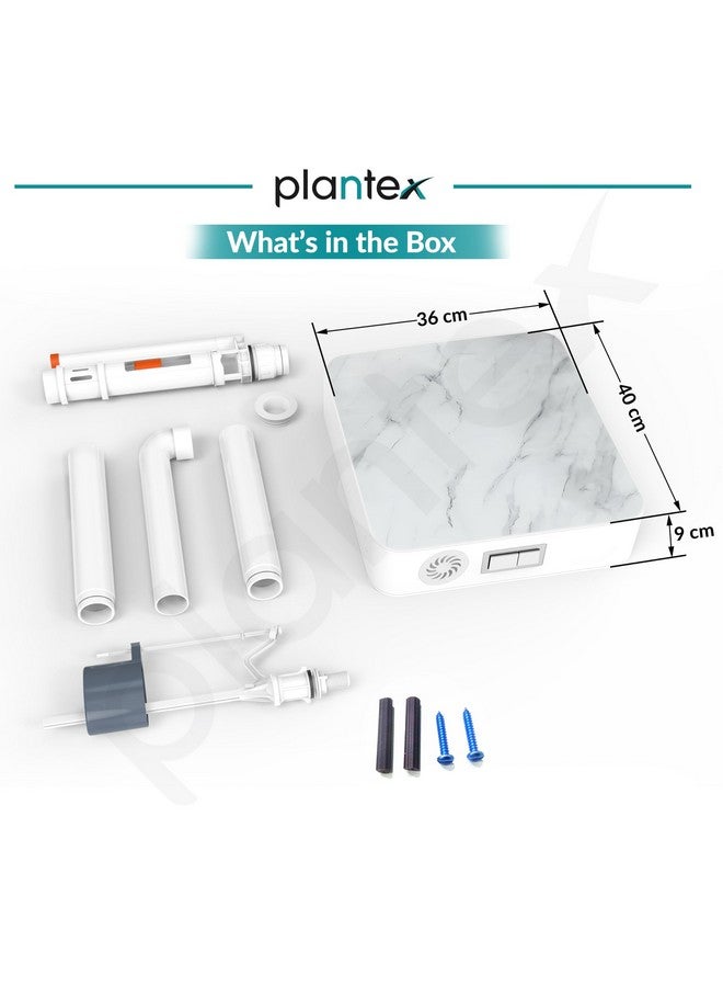 Plantex White Marble Printed Flush Tank for Toilet with 7 LTR Water Capacity/Polypropylene Toilet Flush Tank/Dual Flush Cistern with Air Freshener - Pack of 1 - Image 3