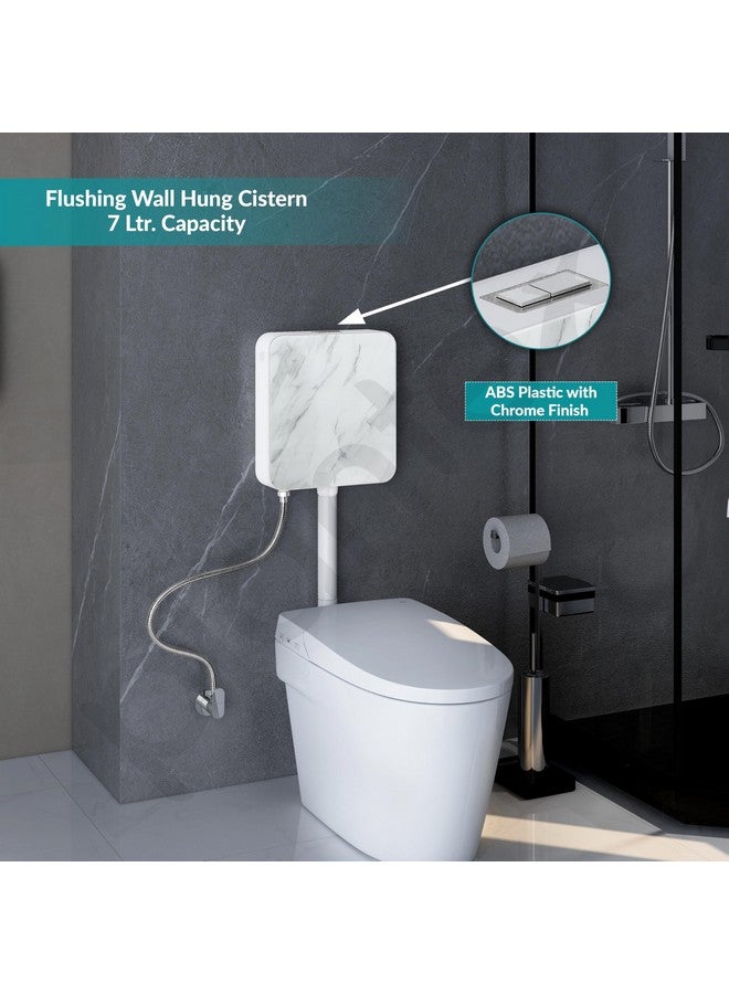 Plantex White Marble Printed Flush Tank for Toilet with 7 LTR Water Capacity/Polypropylene Toilet Flush Tank/Dual Flush Cistern with Air Freshener - Pack of 1 - Image 2