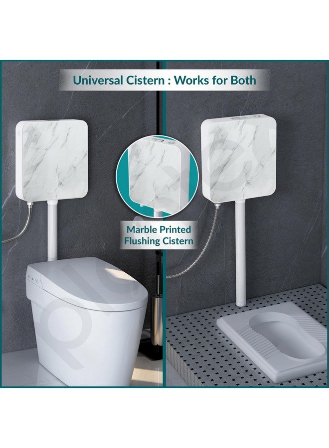 Plantex White Marble Printed Flush Tank for Toilet with 7 LTR Water Capacity/Polypropylene Toilet Flush Tank/Dual Flush Cistern with Air Freshener - Pack of 1 - Image 5
