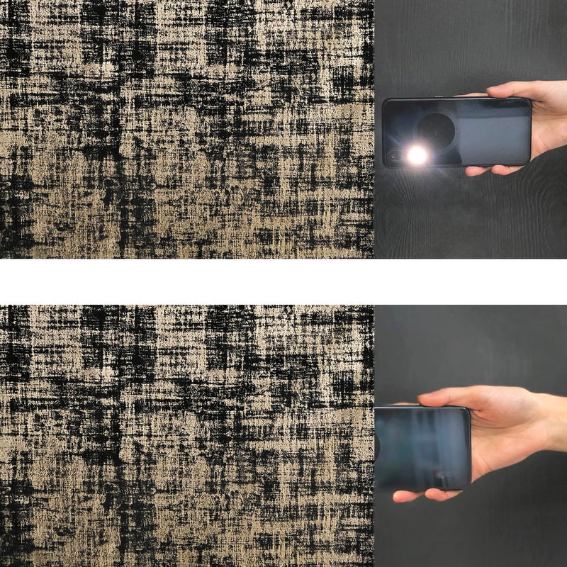 always4u 100% Blackout Soft Velvet Curtains for Bedroom Living Room Thermal Energy Saving 95 Inches Long Luxury Gold Foil Print Drapes 2 Panels Black - Image 4