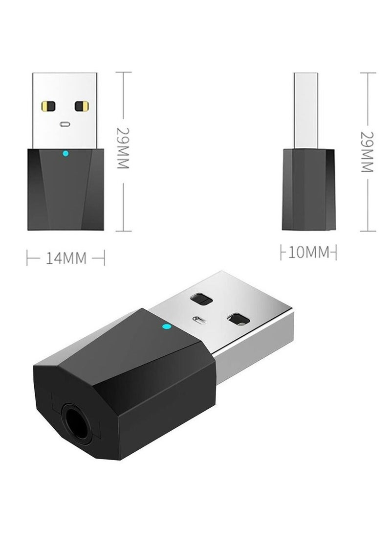 Wireless Audio Transmitter Bluetooth 5.1 Adapter for TV PC MP3 MP4 with USB Interface with 3.5mm AUX Cable - Image 2