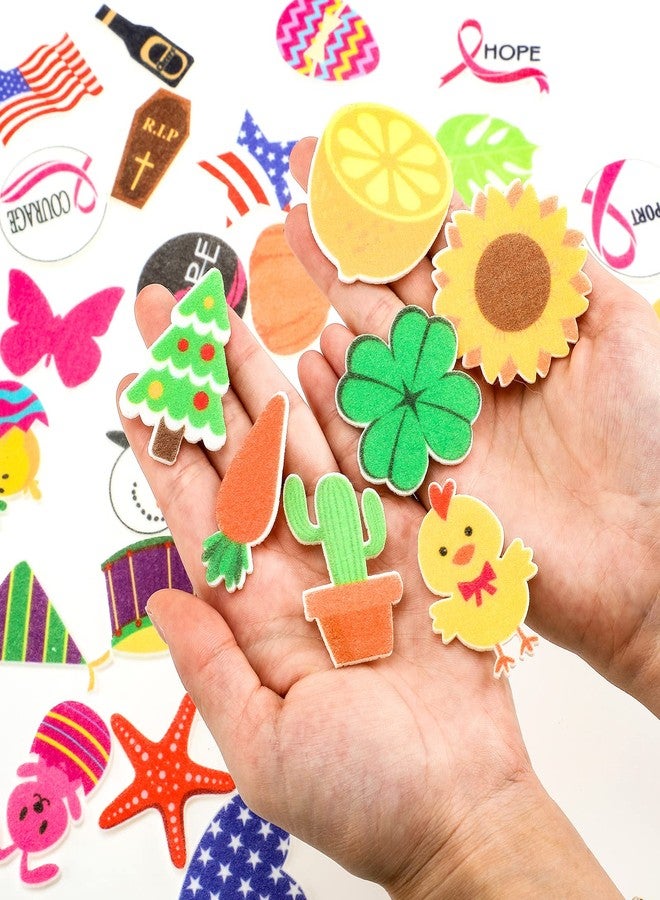Oudain 100 Pcs Seasonal Letter Board Accessories Icons for Felt St Patrick's Day Bulletin Hawaii Independence Day Board Decoration Letterboard Accessories Holiday Small Pieces Changeable with Adhesive - Image 4