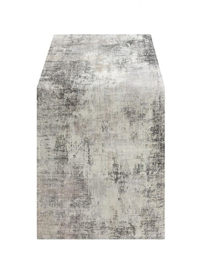 OYIMUA Soft Thick Waterproof Chenille Grey Table Runner 72 Inches Long Boho Abstract Spring Summer Rustic Dining Table Decorations for Home Indoor Outdoor - Image 1
