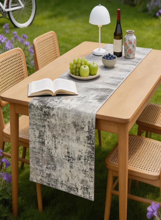 OYIMUA Soft Thick Waterproof Chenille Grey Table Runner 72 Inches Long Boho Abstract Spring Summer Rustic Dining Table Decorations for Home Indoor Outdoor - Image 5