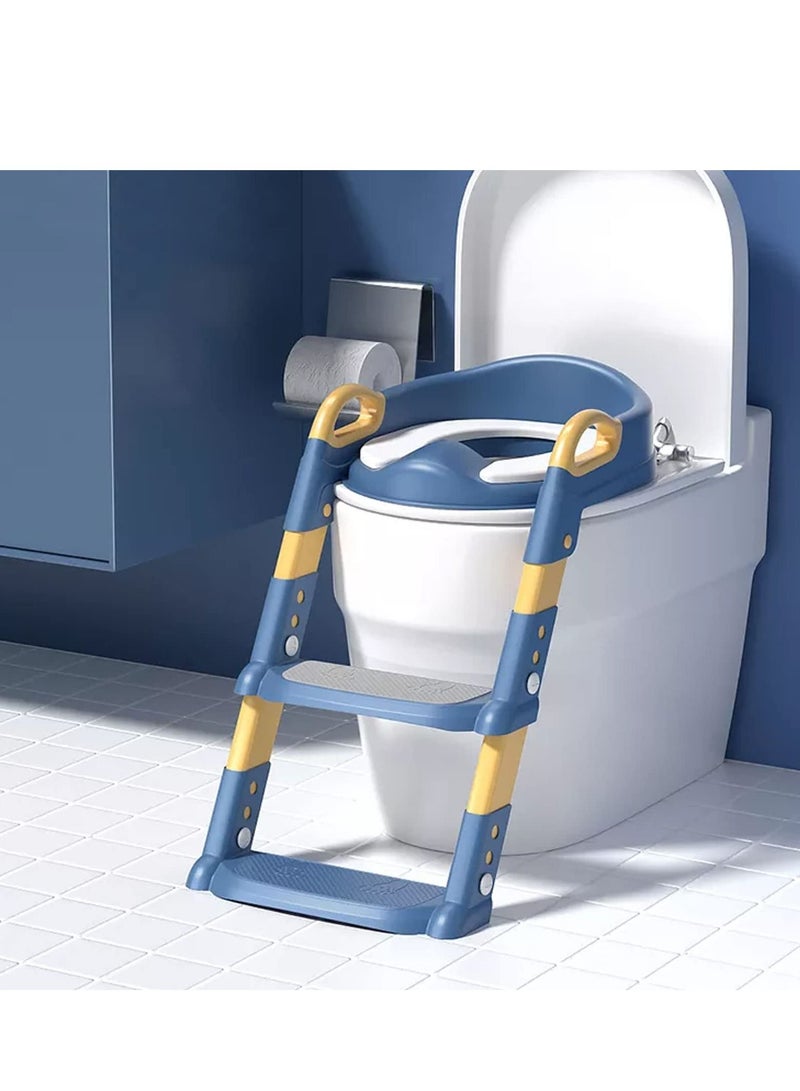 MIXDE Potty Training Seat with Step Stool Ladder,Potty Training Toilet for Kids Boys Girls,Comfortable Safe Potty Seat with Anti-Slip Pads Folding Ladder - Image 3