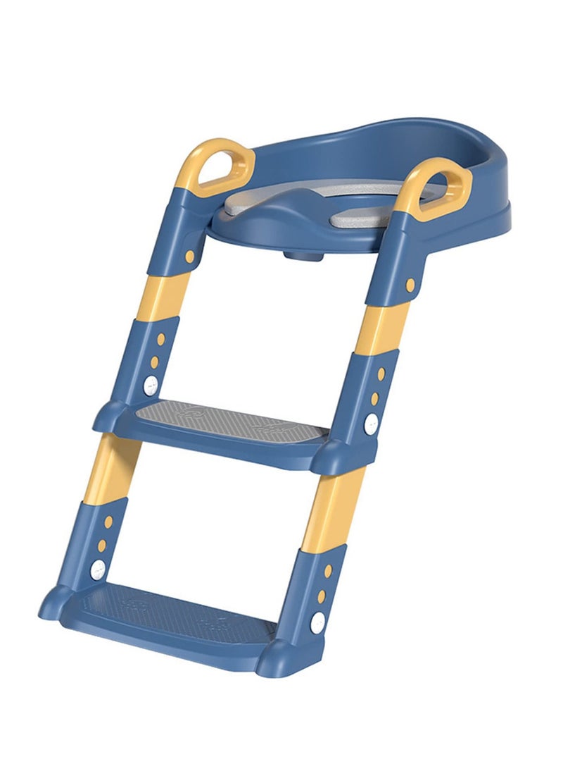 MIXDE Potty Training Seat with Step Stool Ladder,Potty Training Toilet for Kids Boys Girls,Comfortable Safe Potty Seat with Anti-Slip Pads Folding Ladder - Image 2