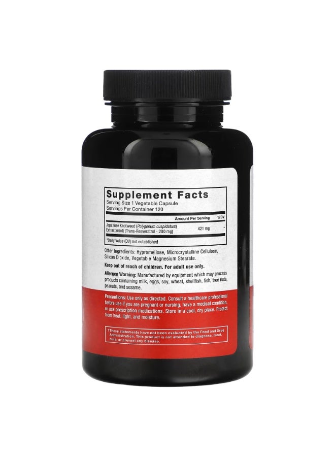 Force Factor Resveratrol, 200 mg, 120 Vegetable Capsules - Image 2