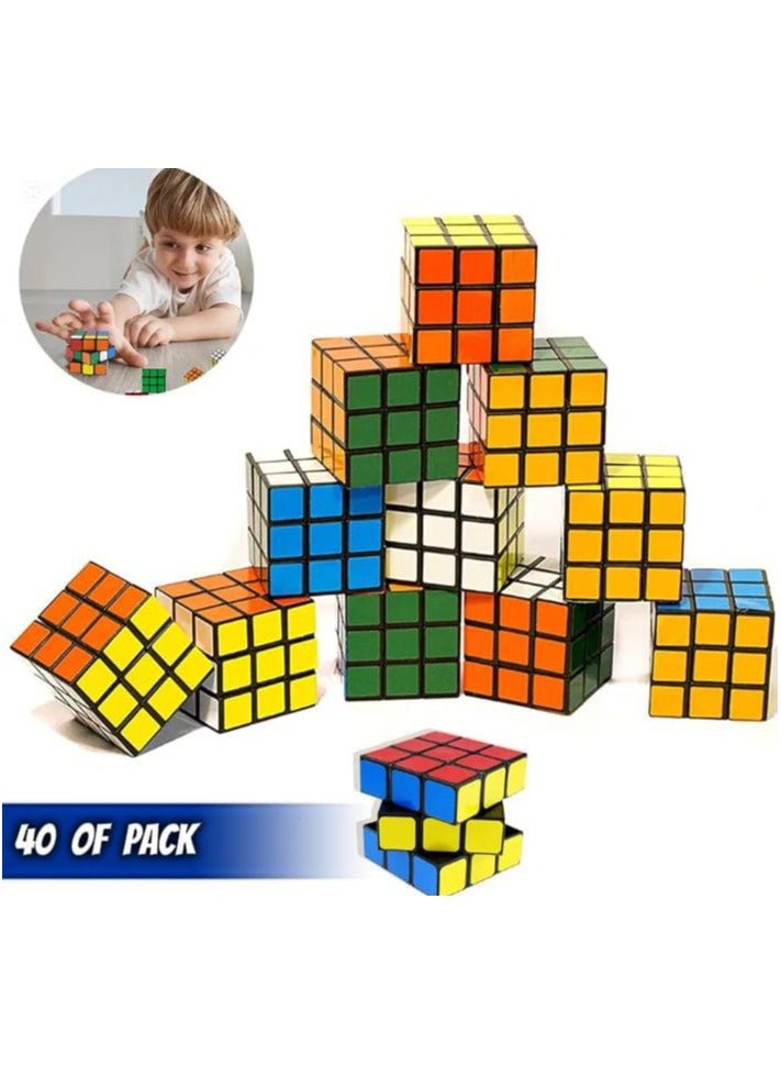 مكعبات ألغاز سحرية صغيرة – عبوة من 40 لعبة تعليمية ملونة للأطفال، مثالية لهدايا الحفلات، جوائز الفصل، والتعلم الممتع - Image 1