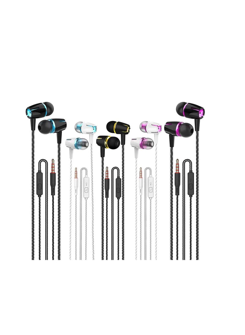 KASTWAVE Earbuds Headphones, KASTWAVE with Remote & Mic, Earphones Wired Stereo in-Ear Bass for iPhone, Android, Smartphones, for iPod, for iPad, MP3, Fits for All 3.5mm Interface (5 Pack) - Image 1