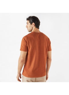 Iconic Iconic Textured T-shirt with Crew Neck and Short Sleeves  - Image 3