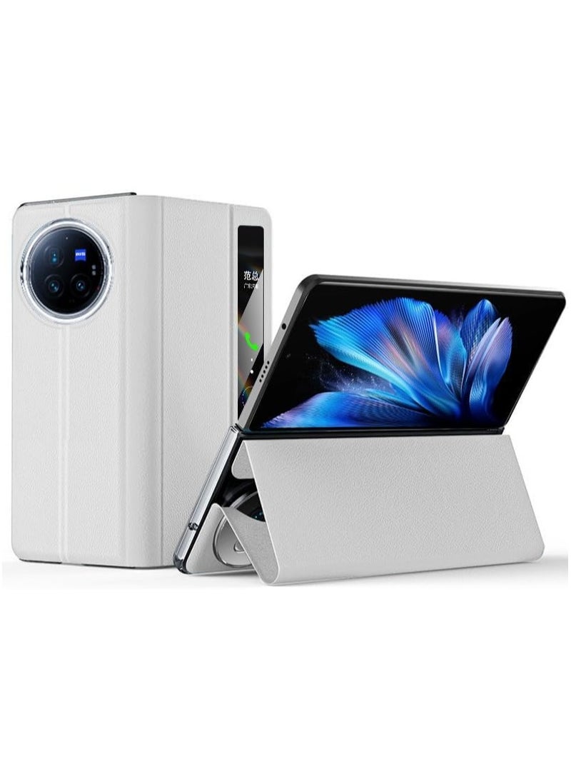 General Case Compatible with Vivo X Fold 3 Pro Case, Luxury Leather Phone Case with Folding Stand, Shockproof Protective Back Cover for Vivo X Fold3 Pro 