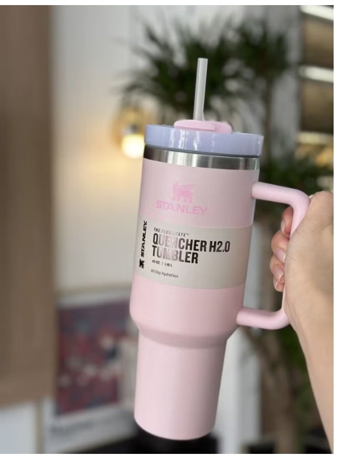 Twisoo Stanley Quencher H2.0 FlowState Tumbler – 40oz 304 Stainless Steel Vacuum Insulated Cup with Handle, Reusable Straw & Leak-Resistant Lid – Double Wall Travel Mug for Hot & Cold Drinks - Image 3