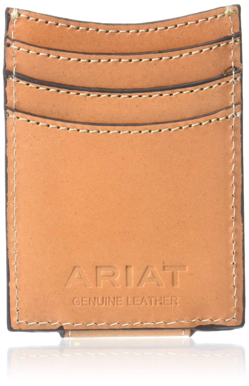 ARIAT Unisex-Adult's Floral and Basket Stamp Magnetic Money Clip Wallet, tan - Image 3