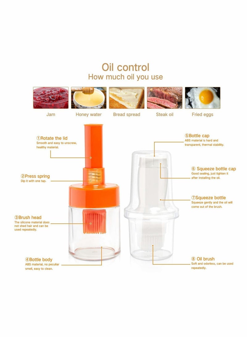 نيبمينينت Silicone Oil Brush Bottle Set, Dip & Squeeze Mode and Brush, Barbecue Kitchen Tool, Spray Dispenser with for Cooking Baking - Image 2