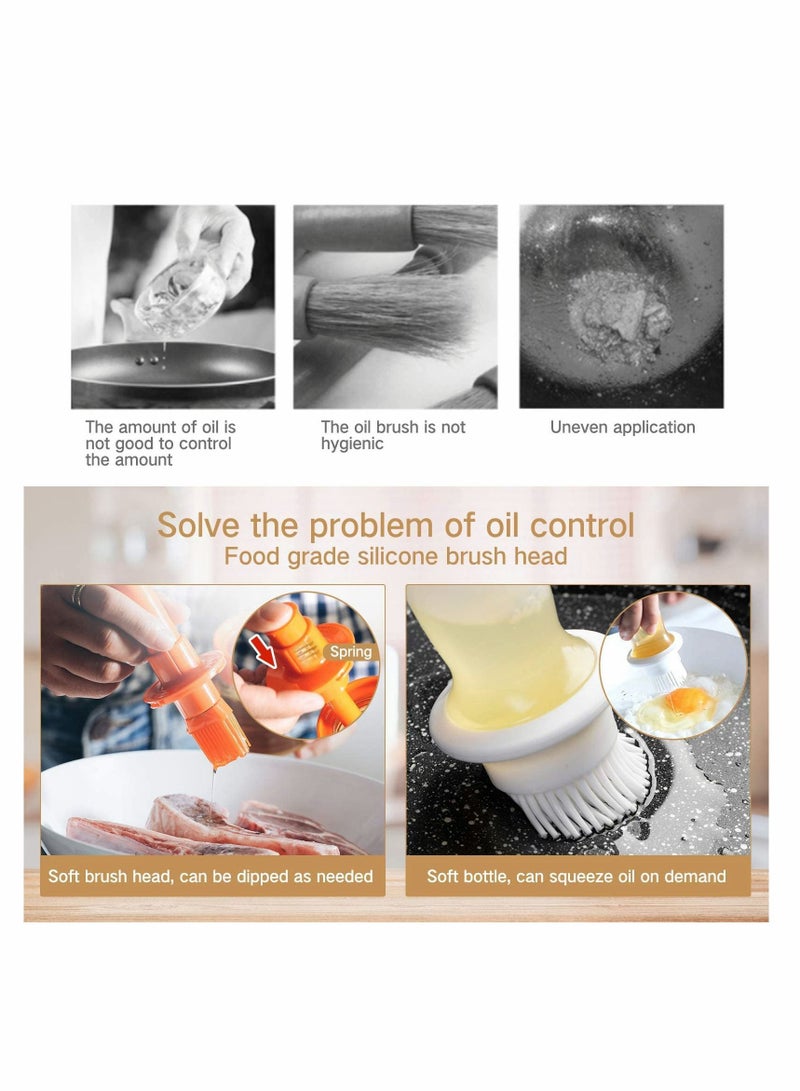 نيبمينينت Silicone Oil Brush Bottle Set, Dip & Squeeze Mode and Brush, Barbecue Kitchen Tool, Spray Dispenser with for Cooking Baking - Image 4