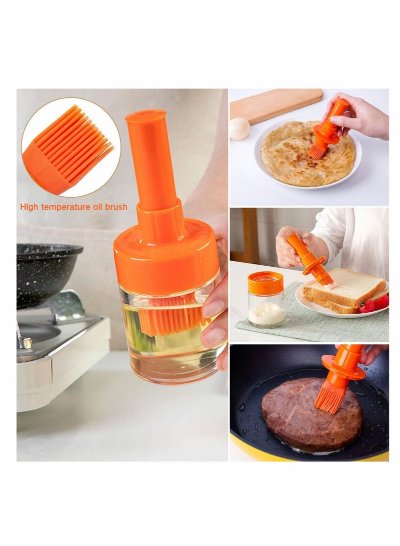 نيبمينينت Silicone Oil Brush Bottle Set, Dip & Squeeze Mode and Brush, Barbecue Kitchen Tool, Spray Dispenser with for Cooking Baking - Image 5
