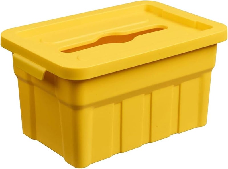 منظم علب المناديل الصفراء بأسلوب ريترو مع رفع بمساعدة الزنبرك لحاوية التخزين المكتبية - Image 2