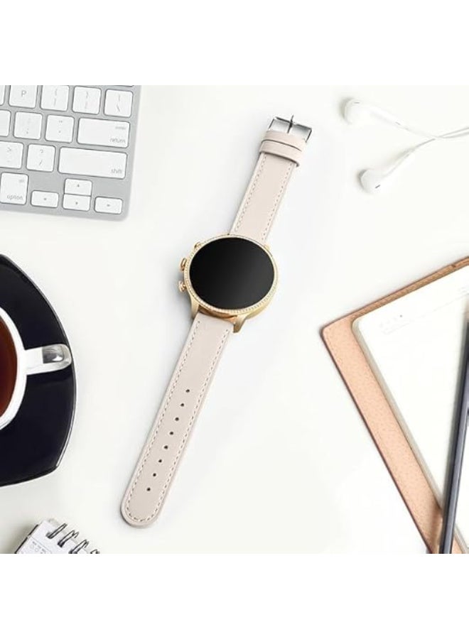 Ecosystem 18mm Lather Strap Compatible with Huawei Watch Gt 6 41mm/Gt5 Pro 42mm/GT5 41mm/GT4 41 mm/Huawei Watch 5 42mm, Lather Band for all watches using 18mm width Strap (Off White) - Image 5