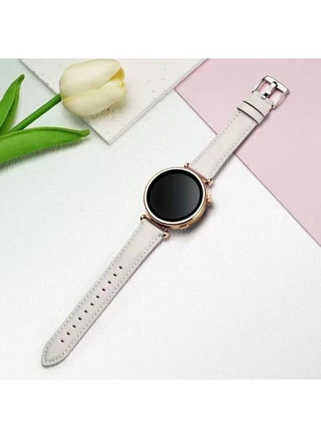 Ecosystem 18mm Lather Strap Compatible with Huawei Watch Gt 6 41mm/Gt5 Pro 42mm/GT5 41mm/GT4 41 mm/Huawei Watch 5 42mm, Lather Band for all watches using 18mm width Strap (Off White) - Image 3