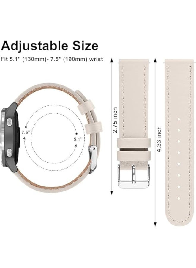 Ecosystem 18mm Lather Strap Compatible with Huawei Watch Gt 6 41mm/Gt5 Pro 42mm/GT5 41mm/GT4 41 mm/Huawei Watch 5 42mm, Lather Band for all watches using 18mm width Strap (Off White) - Image 4
