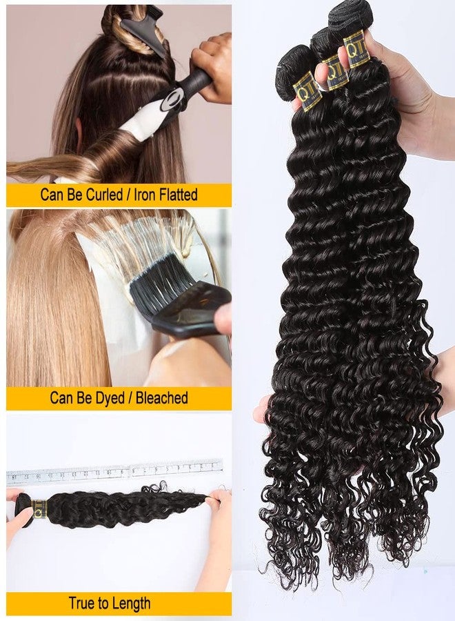 QTHAIR 18A Brazilian Virgin Hair Deep Wave Bundles Deep Wave Bundles Human Hair 100% Unprocessed Deep Curly Weave Natural Color(22 Inch) Brazilian Human Hair Bundle - Image 5