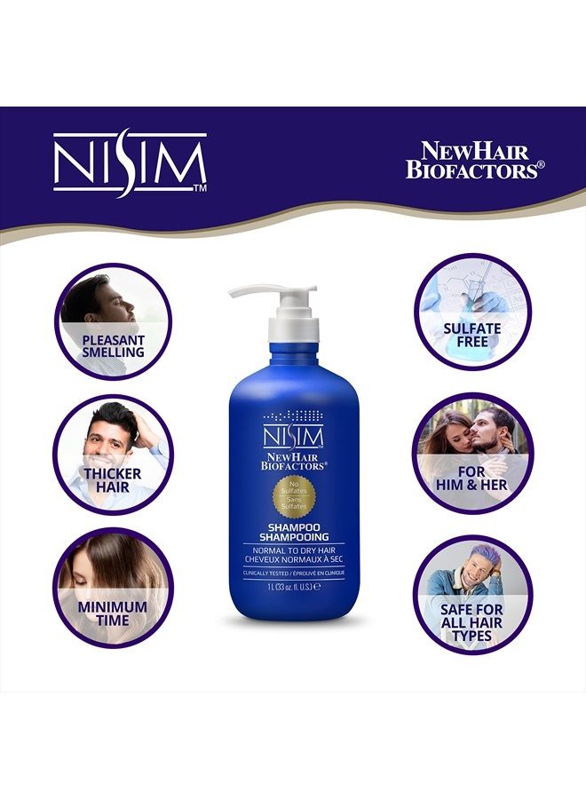 NISIM New Hair Biofactors Normal To Dry Shampoo, 33oz/1L - Image 4