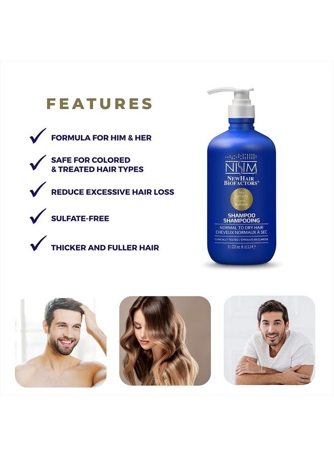 NISIM New Hair Biofactors Normal To Dry Shampoo, 33oz/1L - Image 5