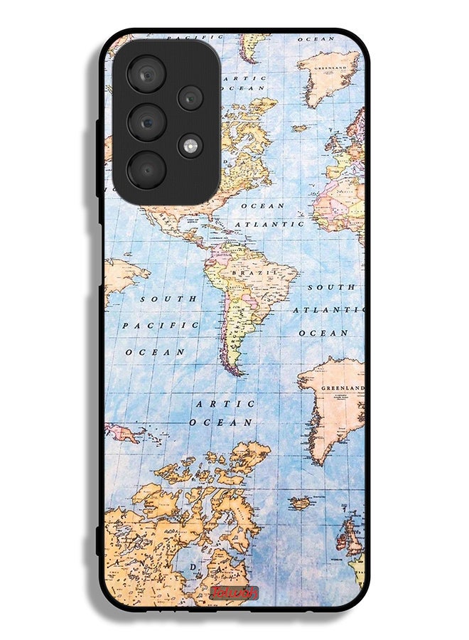 Tolwak Samsung Galaxy A23 4G Protective Case Cover World Map - Image 1