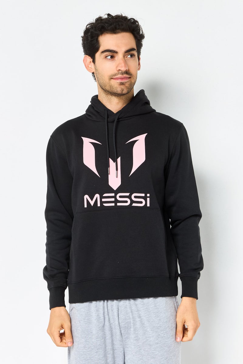 MESSI هودي رياضي للرجال بأكمام طويلة مناسب للخارج، أسود - Image 1