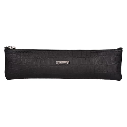 Sassora Genuine Leather Pencase Pouch for Unisex (Black) - Image 1