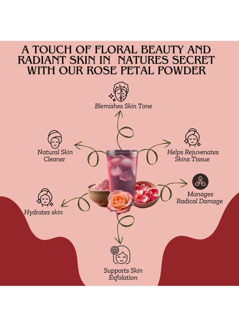 مملكة الإكسسوارات مسحوق بتلات الورد (100 غرام) - طبيعي ونقي 100% | مناسب للبشرة والشعر | يرطب ويغذي البشرة، يقشرها بلطف ويعيد لها نضارتها | ينعم الشعر، يهدئ فروة الرأس، ويعزز لمعانه - Image 5