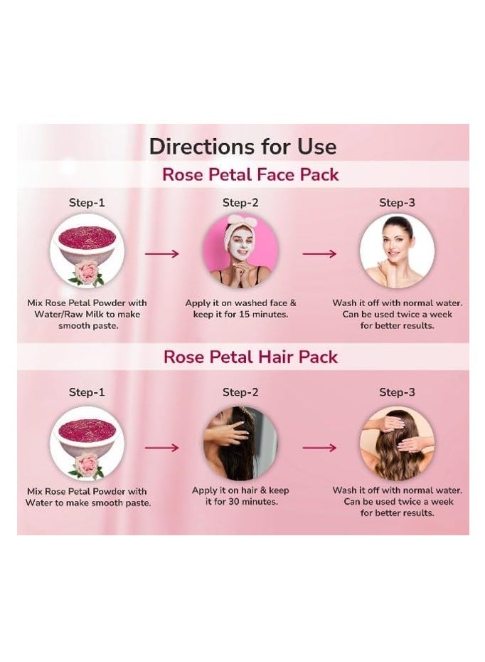 مملكة الإكسسوارات مسحوق بتلات الورد (100 غرام) - طبيعي ونقي 100% | مناسب للبشرة والشعر | يرطب ويغذي البشرة، يقشرها بلطف ويعيد لها نضارتها | ينعم الشعر، يهدئ فروة الرأس، ويعزز لمعانه - Image 4