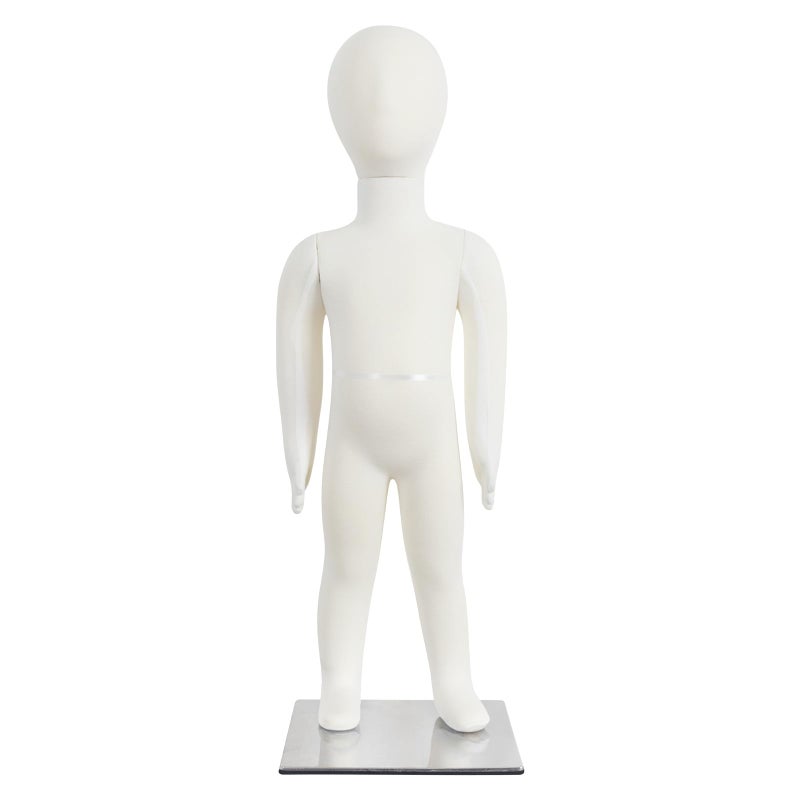 Kids Mannequin Child Dress Form Foam Flexible Full Body Manikin with Removable Head 1 Year Old Beige
