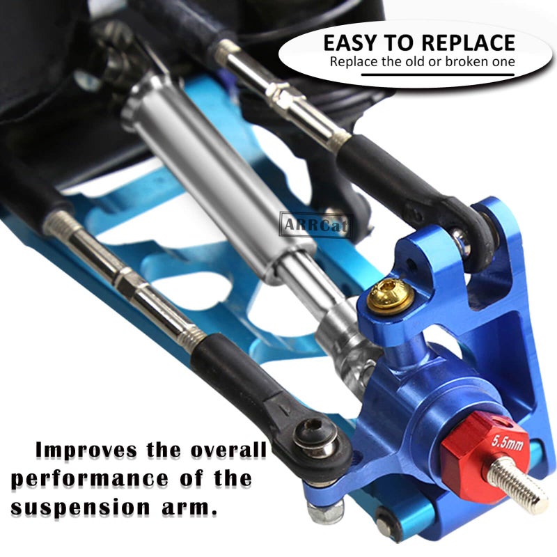 ARRCat 4PCS Stainless Steel Drive Shaft CVD Upgrades Part for 1/10 Stampede VXL 4X4,Rustler VXL 4X4,Slash VXL 4X4 Platinum Ultimate,Hoss VXL 4X4 4WD,ARRCat Front Rear #45 Drive Shaft with Hex,Blue - Image 5