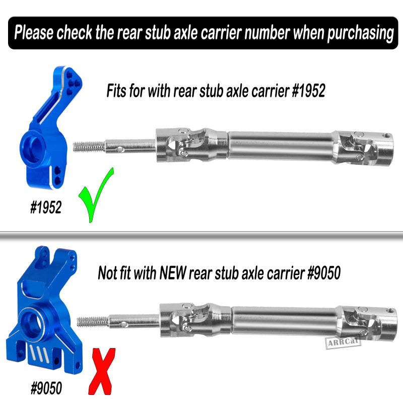 ARRCat 4PCS Stainless Steel Drive Shaft CVD Upgrades Part for 1/10 Stampede VXL 4X4,Rustler VXL 4X4,Slash VXL 4X4 Platinum Ultimate,Hoss VXL 4X4 4WD,ARRCat Front Rear #45 Drive Shaft with Hex,Blue - Image 4