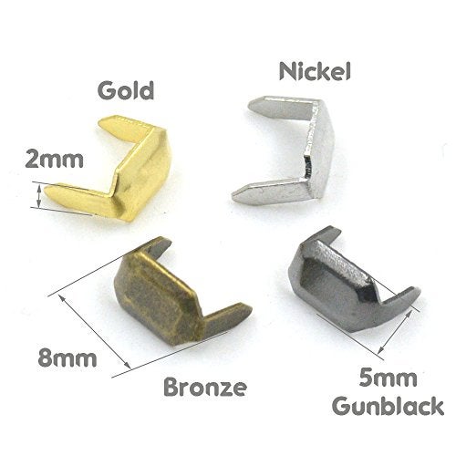 Bluemoona 100 Pcs - Brass Staple 8mm Leather Belt Loops Fastener Holder DIY Leathercraft Connector Nickel - Image 2