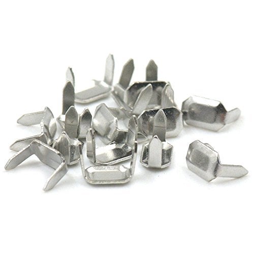 Bluemoona 100 Pcs - Brass Staple 8mm Leather Belt Loops Fastener Holder DIY Leathercraft Connector Nickel - Image 4