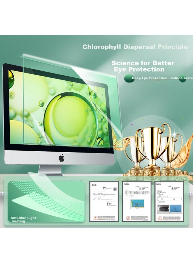 Mryc Anti-Blue Light Screen Protector For Computer Monitor, Desktop Screen Protective Film, Anti-Radiation Eye Protection Blue Light Filter Cover Acrylic Hanging 23-Inch 16:9 Green Film - Image 5