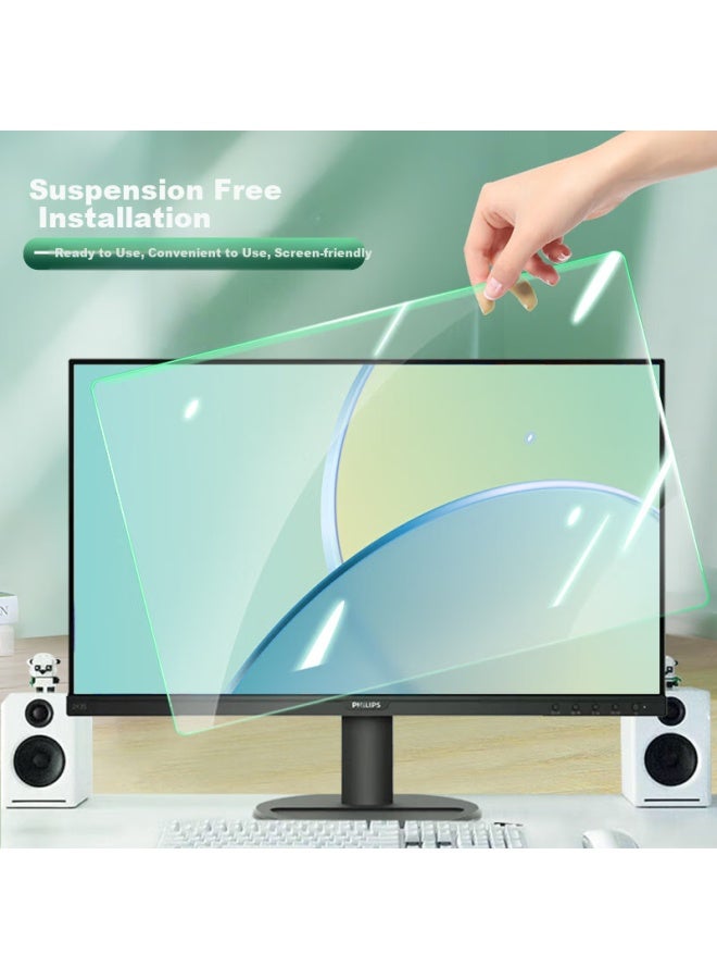 Mryc Anti-Blue Light Screen Protector For Computer Monitor, Desktop Screen Protective Film, Anti-Radiation Eye Protection Blue Light Filter Cover Acrylic Hanging 23-Inch 16:9 Green Film - Image 4