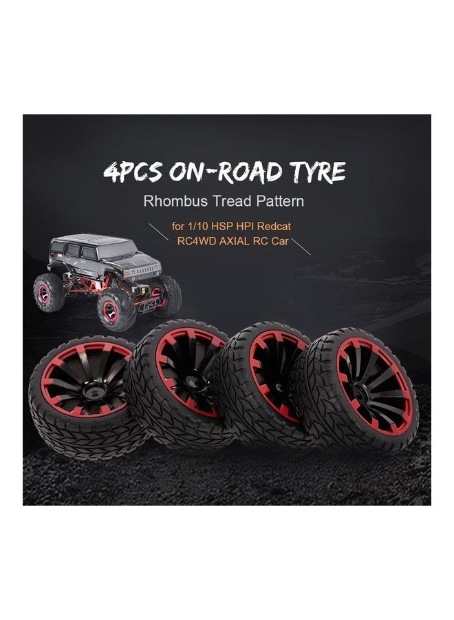 NIBEMINENT 4-Piece 1/10 RC Rhombus Tread Pattern On-Road Tyres Set - Image 1