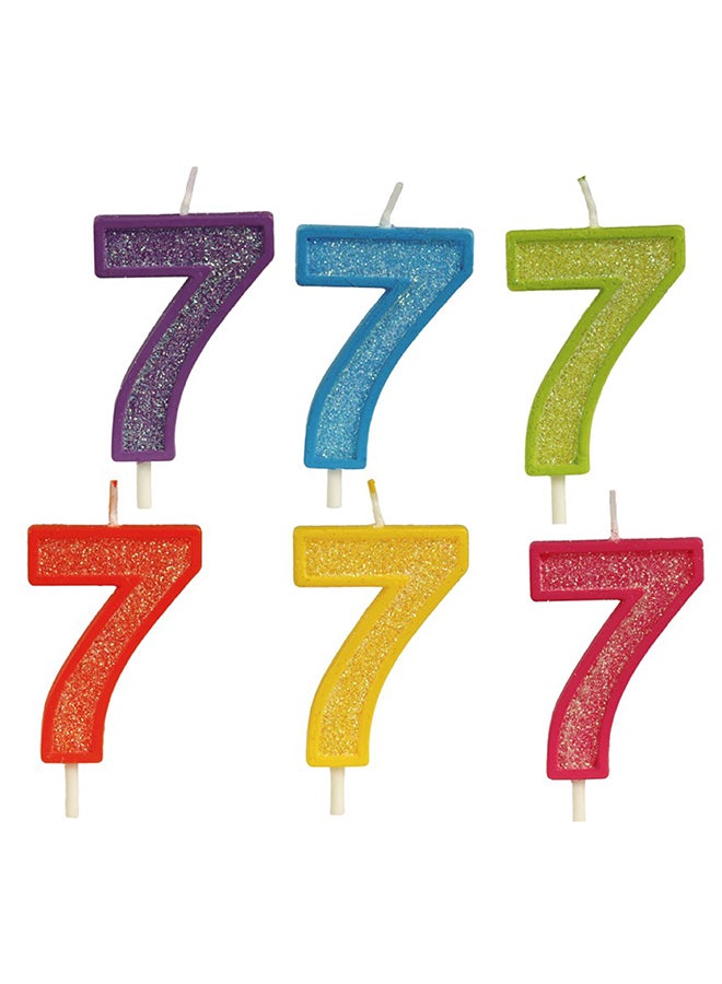 Fiestas Guirca شمعة لامعة رقم 7 بألوان متنوعة